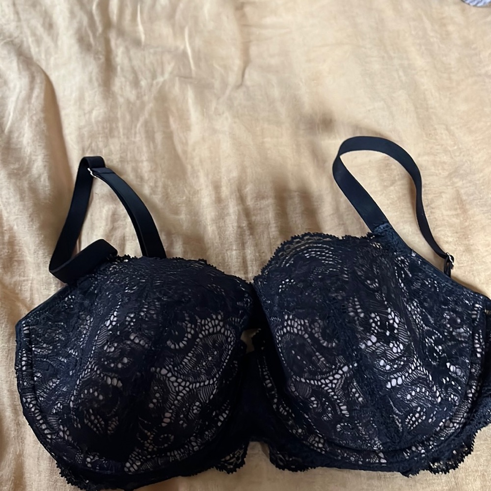Third love black lace balconette bra